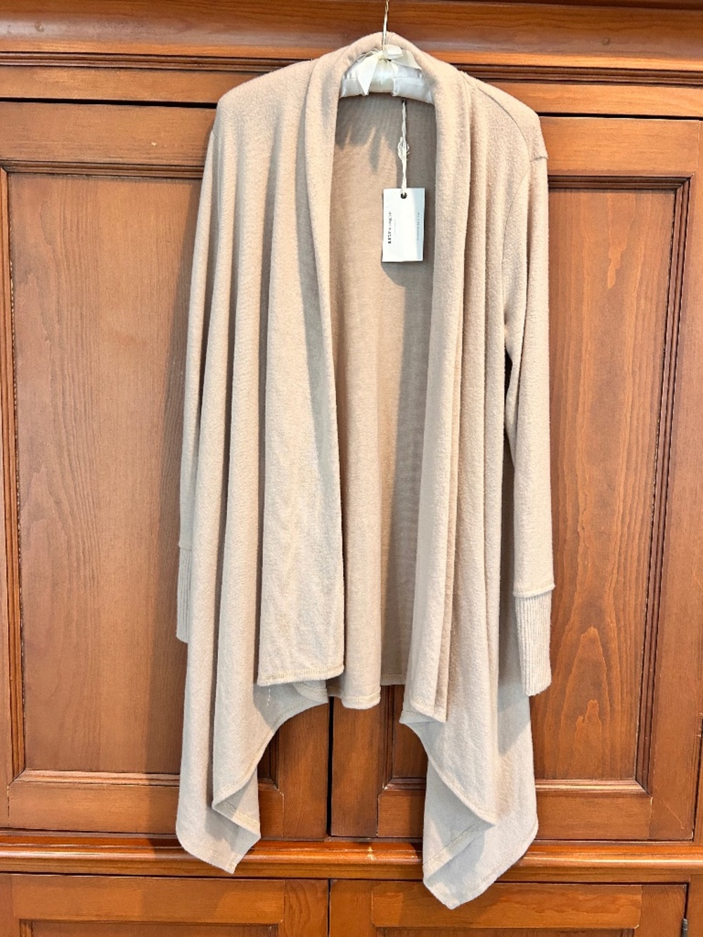 Astrologie California Mae Draped Open Front Cardigan Cream